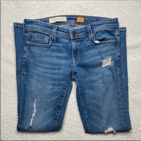 Pilcro and the letterpress Hyphen Distress Jeans Denim Anthropologie Size 25 p - Picture 3 of 11